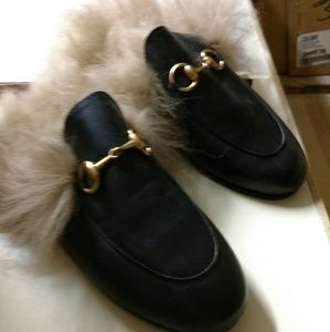 Gucci fur lined Princetown Leather Mules